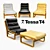 Vintage Tessa T4 Chair & Footstool 3D model small image 1