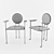 Modern Geometric Dining Chair 3D model small image 3