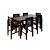 Elegant Six Seater Dining Table 3D model small image 1