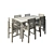 Elegant Six Seater Dining Table 3D model small image 3