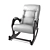 Elegant Rocking Chair: 954mm Height, 649mm Width, 1218mm Length 3D model small image 1