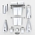 Elegant Chrome Bath Set 3D model small image 2