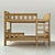 Childhood Dream Pine Bunk Bed 3D model small image 1