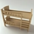 Childhood Dream Pine Bunk Bed 3D model small image 2