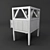 Flamant Furniture Bedside Table: Elegant Belgian Design 3D model small image 2