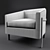 Sleek Comfort: Reginald Leather Chair 3D model small image 3
