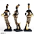 African Lady Figurine Trio 3D model small image 2