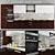 Alba Wenge Kitchen Set: Stylish, Natural Wood Design 3D model small image 1