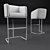 Emery Leather Barstool: Sleek & Stylish 3D model small image 2