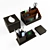 Leather Desk Organizer Set 3D model small image 1