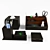 Leather Desk Organizer Set 3D model small image 2