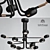 Curved Stix Chandelier: Modern Black Elegance 3D model small image 1
