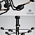 Curved Stix Chandelier: Modern Black Elegance 3D model small image 2