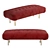 Nara Bench: Elegant Upholstered Banquet 3D model small image 1