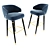 Glamorous Crescent Velvet Bar Chair 3D model small image 2