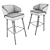 Glamorous Crescent Velvet Bar Chair 3D model small image 3