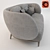 Stylish Velvet Sofa 3D model small image 2