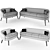 Zen Harmony Four Seater Sofa 3D model small image 3