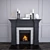 Sleek Black Edition Fireplace 3D model small image 2