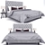 Sleek and Chic Modern Bed 3D model small image 1