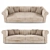 Luxurious Nubuck Leather Italian Sofa 3D model small image 1