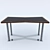 Natural Materials Designer Table | Wood Leather Steel 3D model small image 2