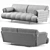 Pacific Green Cosmopolitan Sofa 3D model small image 2