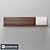 Elegant Oak White Suspended Shelf 3D model small image 2