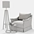 Luxury Lounge Chair, Tables & Floor Lamp 3D model small image 3