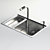 Stainless Steel Sink with Battery - 55x78 cm 3D model small image 1