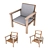 DIY Wooden Armchair Kit 3D model small image 1