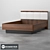 Elegant Brandon Bed: Noble Oak, White or Black. 127x88x210cm. Laminated MDF. 3D model small image 1