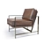 Vintage Leather Metal Frame Chair 3D model small image 1