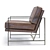 Vintage Leather Metal Frame Chair 3D model small image 2