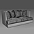 Elegant Milo Baughman 1038 Leather Sofa 3D model small image 2