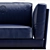 Elegant Durini Blue Sofa 3D model small image 2