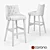 Modern Louvre Barstool Set 3D model small image 2