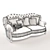 Luxury Royal Palace Sofa 3D model small image 3