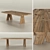 Rustic Wood Table with Oblique Legs 3D model small image 1