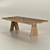 Rustic Wood Table with Oblique Legs 3D model small image 2