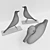 Wood and Metal Decorative Birds 3D model small image 2