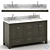 Elegant Double Sink Wood Vanity 3D model small image 1