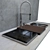 Blanco Attika XL60 Stainless Steel Sink & Culina-s Duo Mixer 3D model small image 1