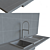 Blanco Attika XL60 Stainless Steel Sink & Culina-s Duo Mixer 3D model small image 3