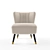 Mid Century Grey Wool Arizona Cocktail Chair 3D model small image 2