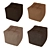 Plush Suede Pouf 3D model small image 1