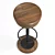 Natural Wood Seat Bar Stool 3D model small image 2