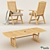 Teak Outdoor Dining Set 3D model small image 1