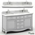 Elegant 60" Double Sink Vanity 3D model small image 1