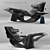 Title: Black Ash Wood Sculptural Chaise 3D model small image 1